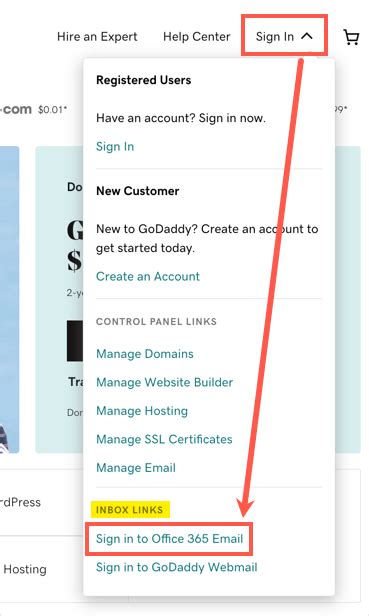 office godaddy login